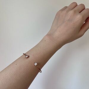 DIAMONIQUE Open Bracelet with Diamond Accents